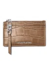 Michael Kors Michael  Empire Small Zip Card Case In Driftwood