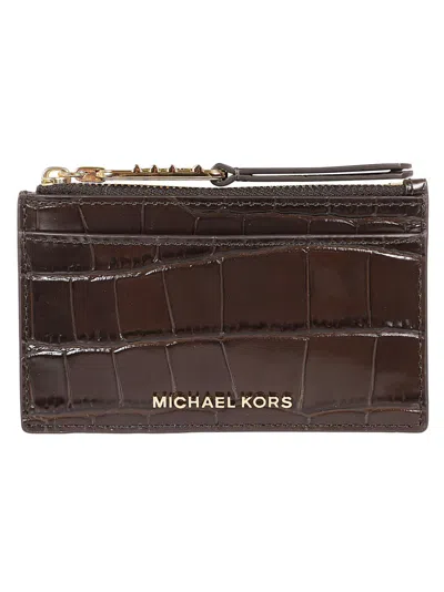 Michael Kors Empire Textured Leather Wallet In Black