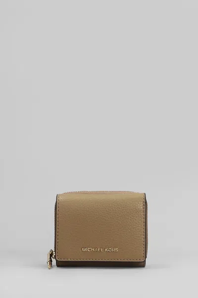 Michael Kors Empire Wallet In Taupe Leather
