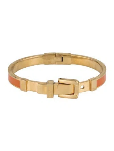 Pre-owned Michael Kors Enamel Buckle Hinged Bracelet., 6.5" In Multicolor