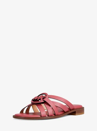 Michael Kors Erika Leather Slide Sandal In Pink