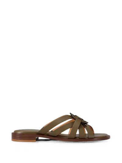 Michael Kors Erika Logo-plaque Sandals In Brown