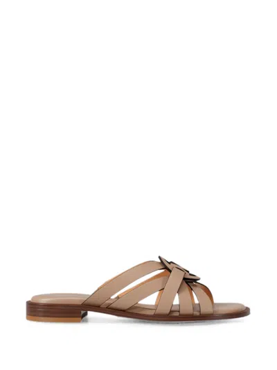 Michael Kors Erika Logo-plaque Sandals In Neutral