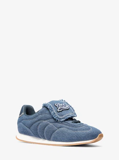 Michael Kors Essex Denim Trainer In Blue