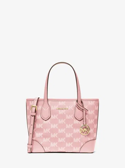 Michael Kors Eva Extra-small Logo Jacquard Convertible Tote Bag In Pink