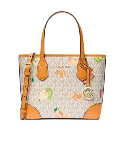 Michael Kors Eva Extra-small Printed Signature Logo Convertible Tote Bag In Purple