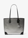 Michael Kors Eva Large Ombré Signature Logo Tote Bag In Black