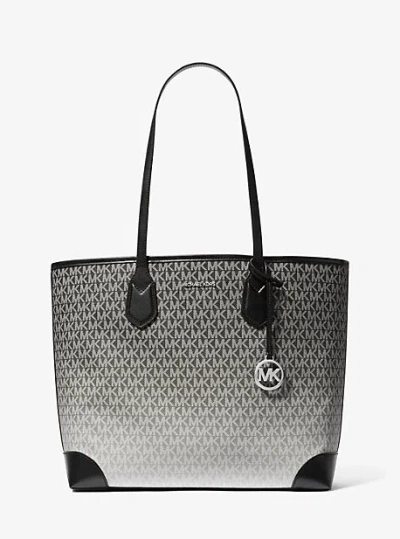 Michael Kors Eva Large Ombré Signature Logo Tote Bag In Black