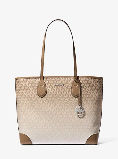 Michael Kors Eva Large Ombré Signature Logo Tote Bag In Natural
