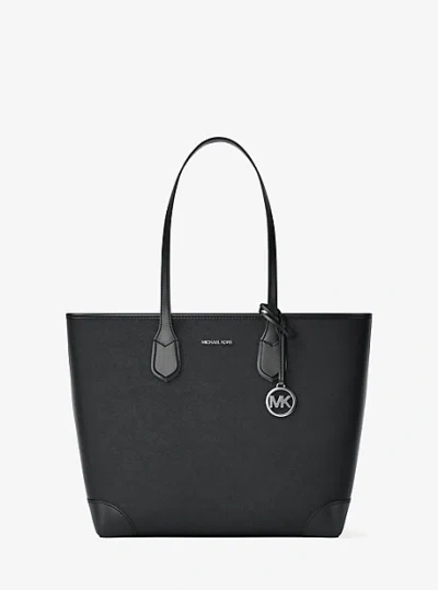 Michael Kors Eva Large Saffiano Leather Tote Bag In Black