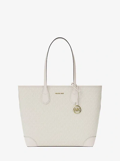 Michael Kors Eva Large Signature Logo Tote Bag In Brown