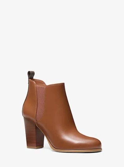 Michael Kors Evaline Signature Logo Trim Boot In Brown
