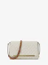 Michael Kors Evelyn Medium Signature Logo Crossbody Bag In White