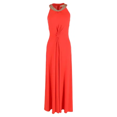 Michael Kors Evening Maxi Dress In Red Viscose