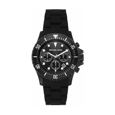 Michael Kors Everest Chronograph Black Silicone Mens Watch