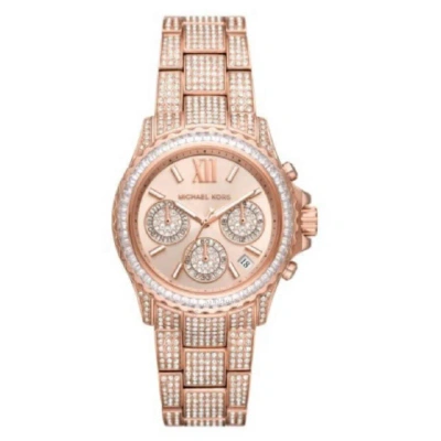 Michael Kors Everest Chronograph Quartz Crystal Rose Gold Dial Ladies Watch Mk7235 In Gold / Gold Tone / Rose / Rose Gold / Rose Gold Tone
