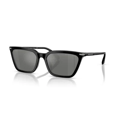 Michael Kors Everglades Silver Flash Square Men's Sunglasses Mk2250u 300588 58 In Black