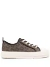 Michael Kors Evy Empire Monogram-patterned Sneakers In Brown