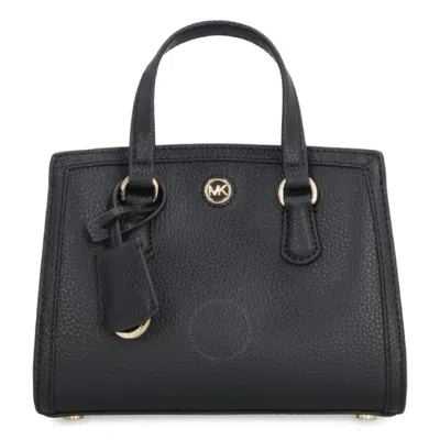 Michael Kors Chantal Leather Handbag In Black