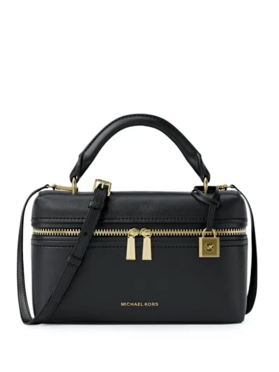 Michael Kors Extra Small Jana Logo-plaque Crossbody Bag In Black