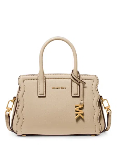 Michael Kors Extra Small Laila Scalloped-edge Tote Bag In Neutral