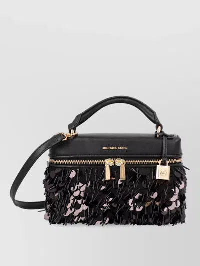 Michael Kors Extra Small Sequin Clutch Bag In Black