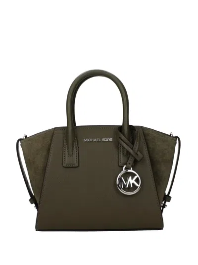 Michael Kors Suede-panelled Grained Leather Tote Bag In Green
