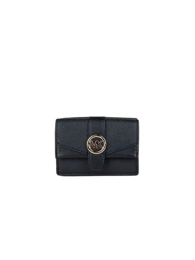 Michael Kors Extra-small Flap Trifold Wallet In Black