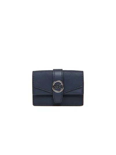 Michael Kors Extra-small Flap Trifold Wallet In Navy