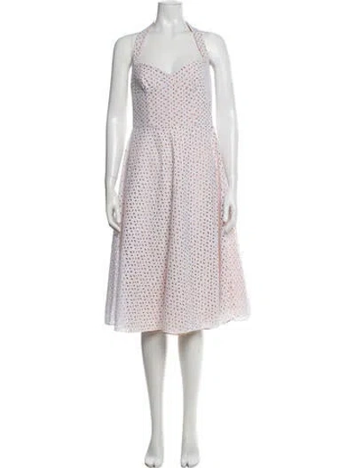 Pre-owned Michael Kors Eyelet Midi Length Dress In Neutral