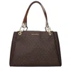 Michael Kors Brown Fabric Shoulder Bags In Brown