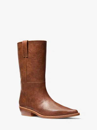 Michael Kors Farren Distressed Boot In Brown