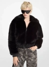 Michael Kors Faux Fur Bomber Jacket In Black