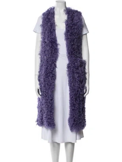 Pre-owned Michael Kors Faux Fur Coat In Blue