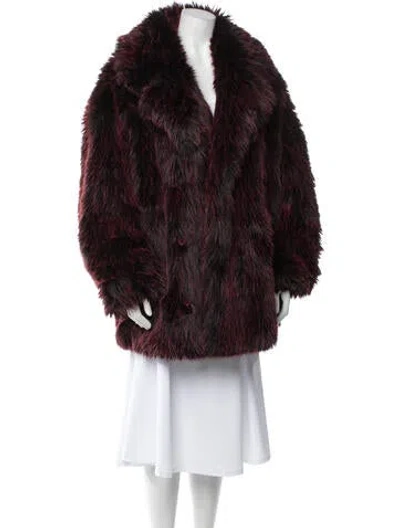 Pre-owned Michael Kors Faux Fur Coat W/ Tags In Red