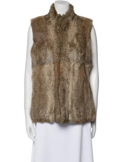 Pre-owned Michael Kors Faux Fur Fur Jacket In Brown
