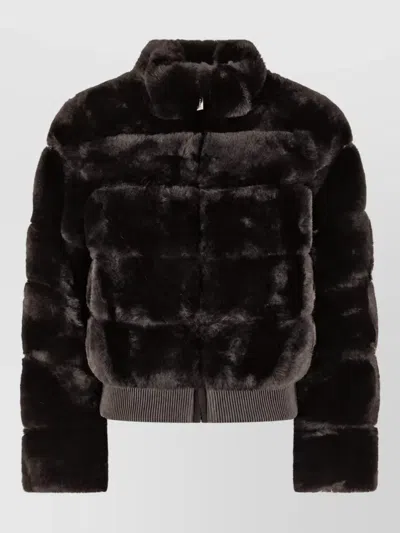 Michael Kors Faux Fur Jacket In Brown