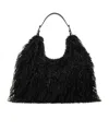 Michael Kors Nolita Large Faux Shearling Hobo Shoulder Bag In Black