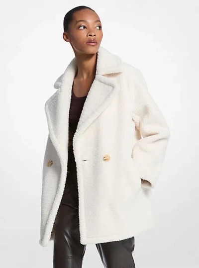Michael Kors Faux Fur Teddy Coat In Brown