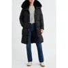 Michael Kors Faux Fur Trim Hooded Puffer Coat In Black