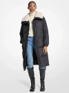Michael Kors Faux Fur-trim Quilted Puffer Jacket In Black