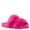 Michael Kors Faux Fur Tula Slides In Red