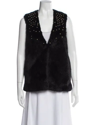 Pre-owned Michael Kors Faux Fur Vest In Black