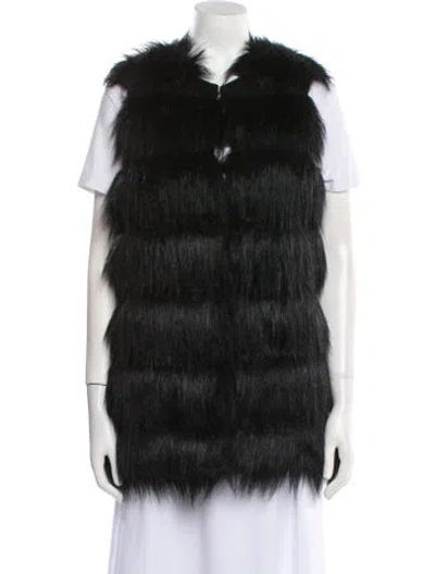 Pre-owned Michael Kors Faux Fur Vest In Black