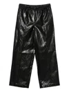 Michael Kors Faux Leather Trousers Elastic Waistband In Black