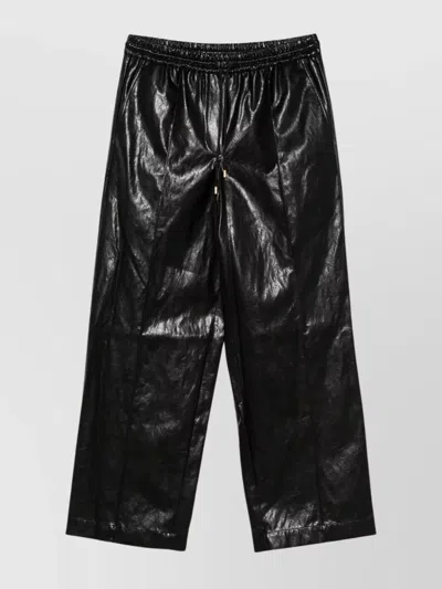 MICHAEL KORS FAUX LEATHER TROUSERS ELASTIC WAISTBAND