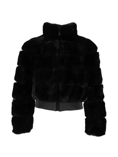Michael Kors Pelted Short Fur Bomber In Black