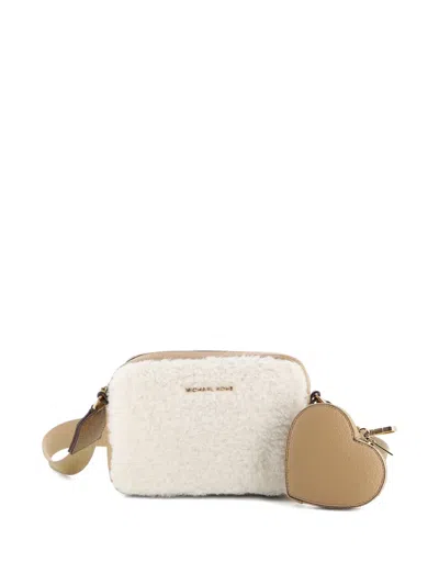Michael Kors Kids' Faux-shearling Shoulder Bag In White