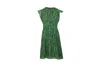 Michael Kors Fern Print Midi Dress In Green Polyester In Green