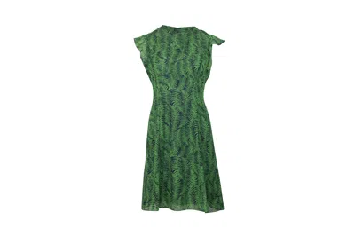 Michael Kors Fern Print Midi Dress In Green Polyester